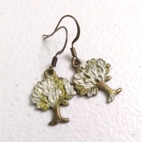 🎁☃️❄️ $10 Stocking Stuffers!!! Tree of Life Earrings! Patina Painted Bronze | - Picture 3 of 7